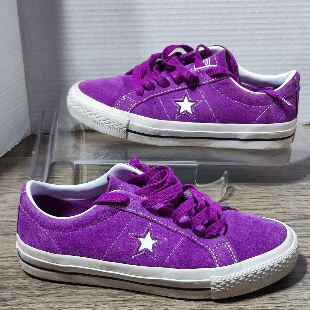 Converse Cons One Star Suede Low Top Skater Sneakers Unisex M 4 W 5.5 Purple